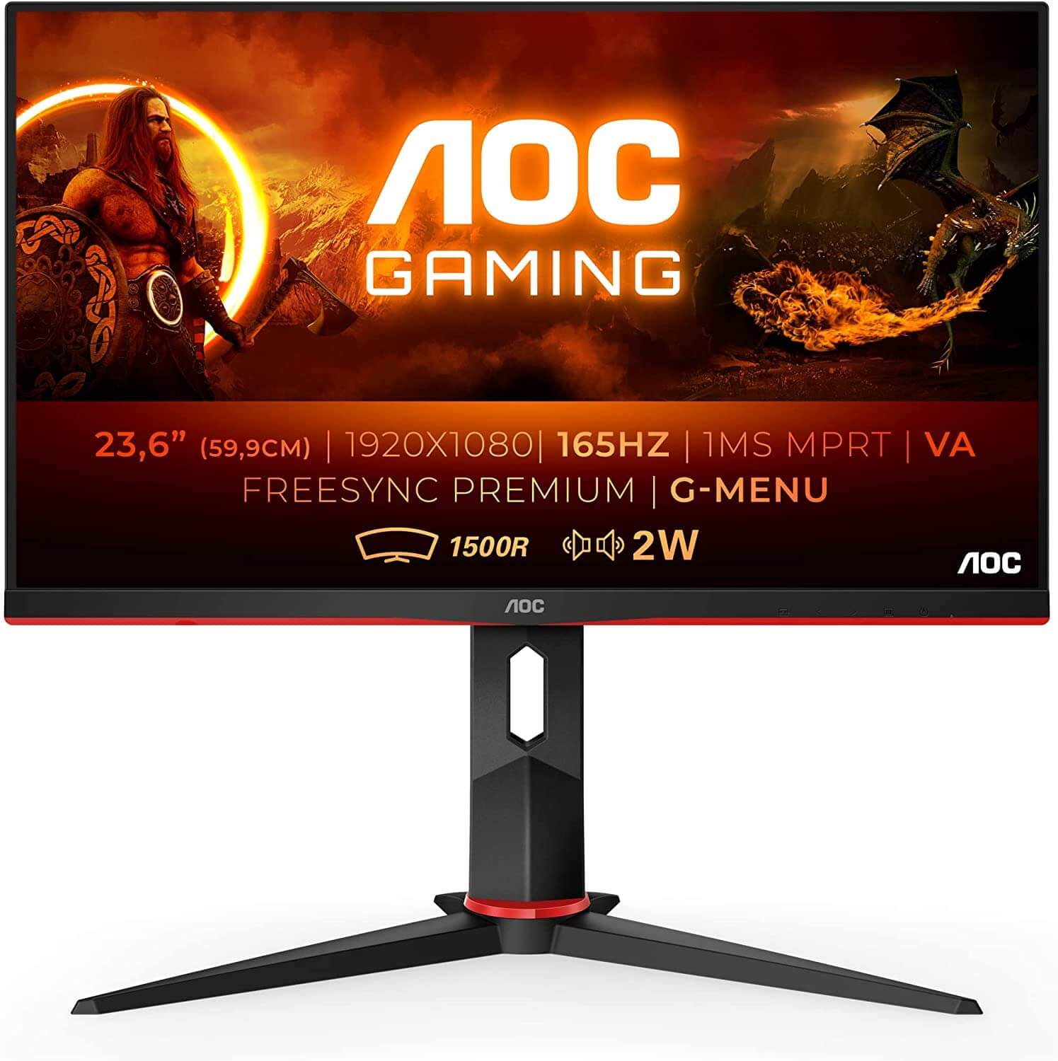 Обзор AOC GAMING C24G2AE: изогнутая матрица с частотой 165 Гц по ...