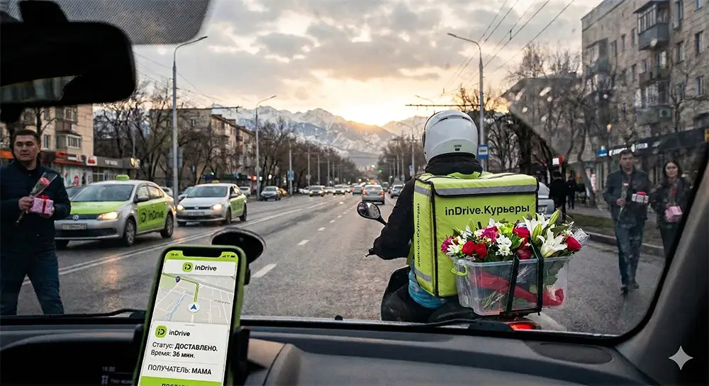 Цветы за 36 минут и вечерний пик в 18:00: inDrive представил цифровой портрет 8 Марта